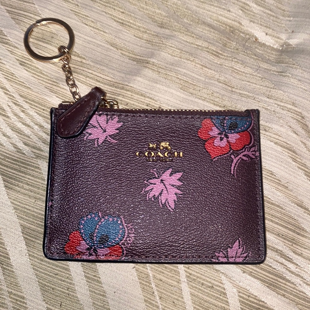Coach card coin keychain